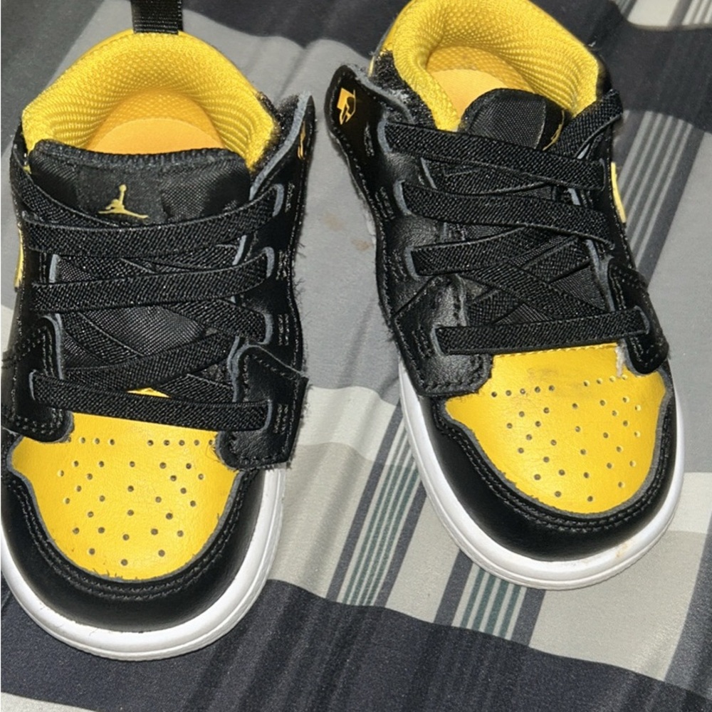 Kids Black and Yellow Sneakers
